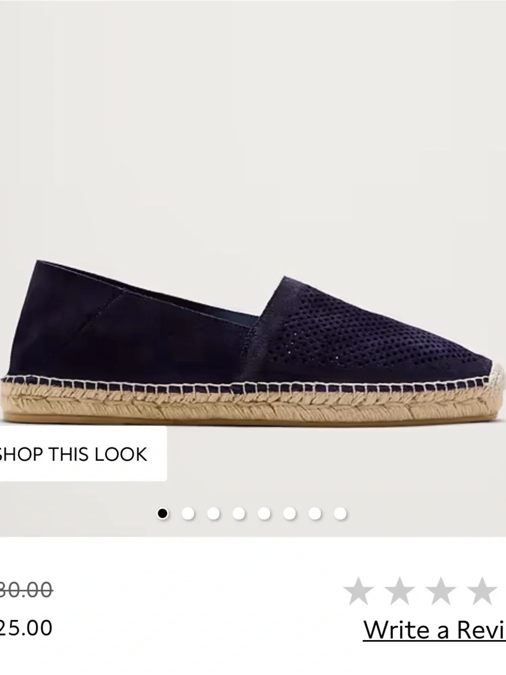 Banana Republic Navy Perforated Espadrille Slip-Ons